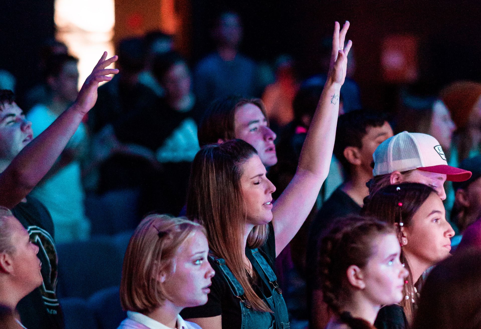 Photograph of young people worshipping
