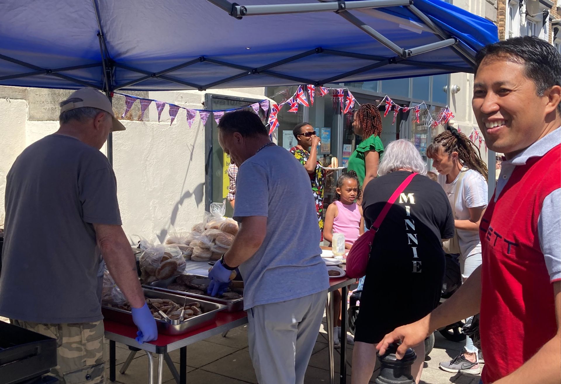 Photograph of the Evangelism Team in Scarborough serving at the barbeque