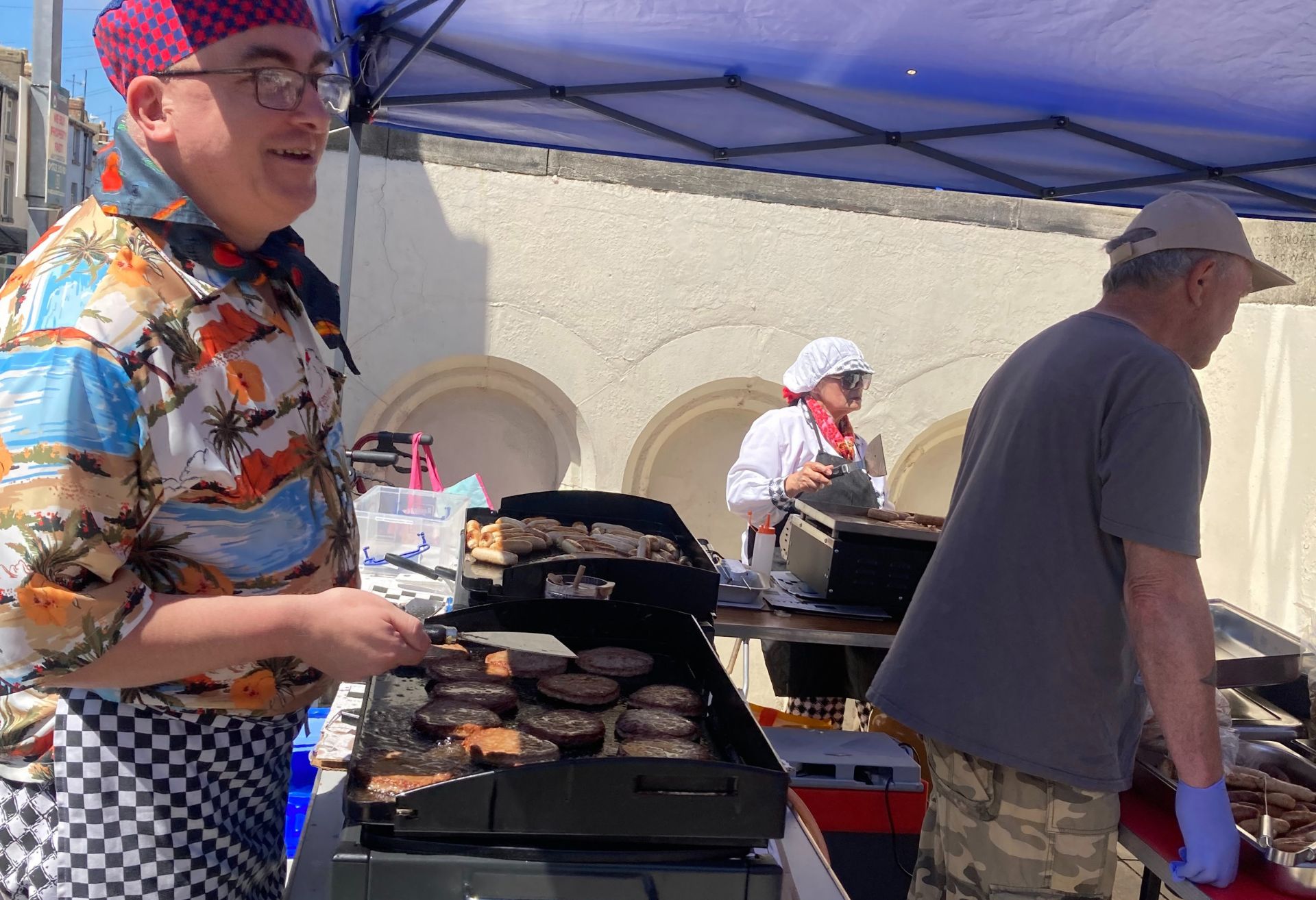 Photograph of the Evangelim Team serving barbeque in Scarborough
